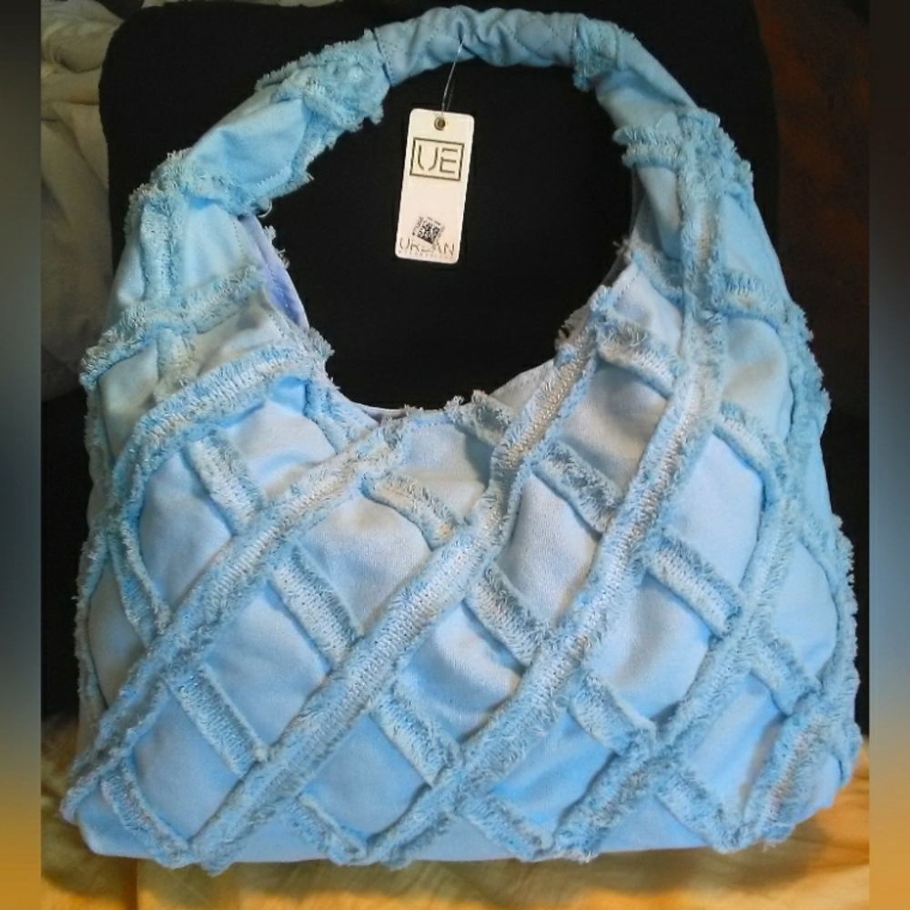 BNWT Urban Expressions Hobo Sky Blue Fringy Bag BEAUTIFUL COLOR & SOFT Gorgeous